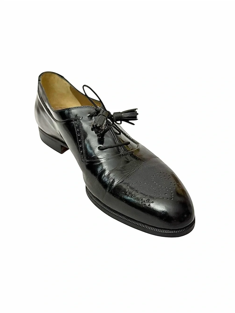 Bally MILO Black Leather Medallion Oxford Dress Shoes Made in Italy Men’s 8 D